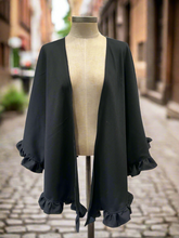 Black Shawl ruffle wrap